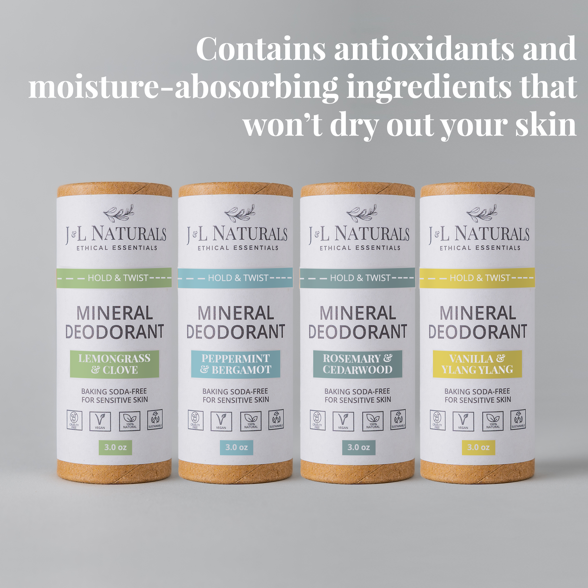 Mineral (Baking Soda-Free) Deodorant Bundle (4-Pack)